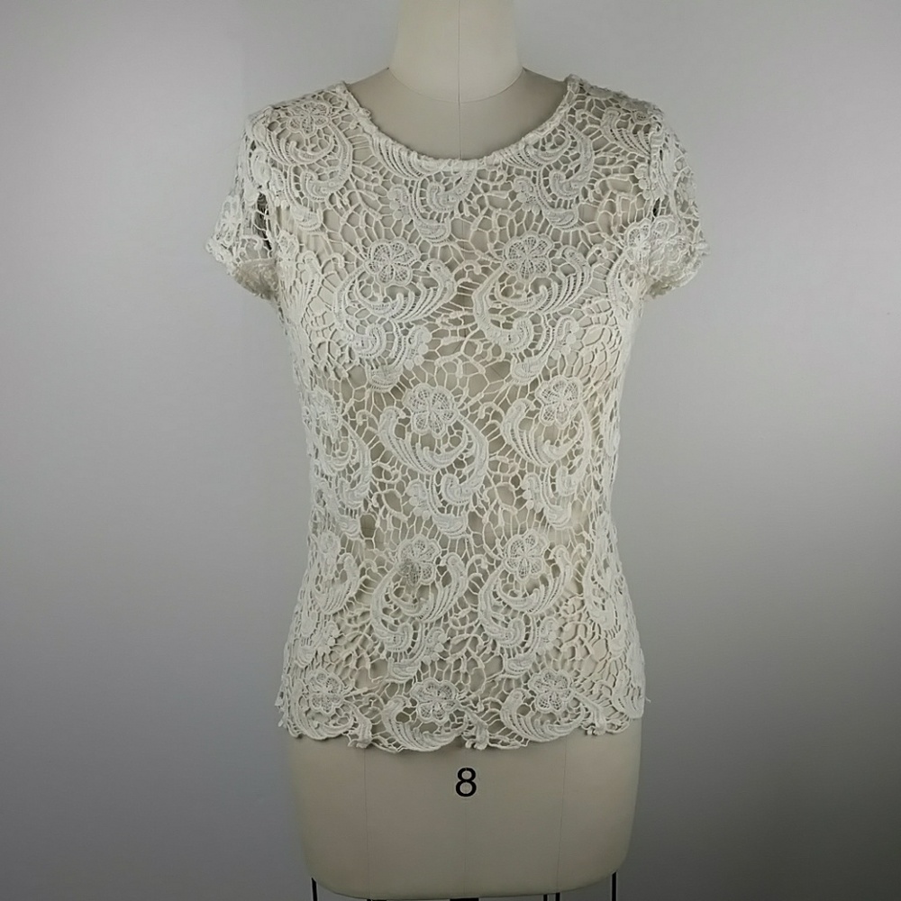 White Lace shirt top
